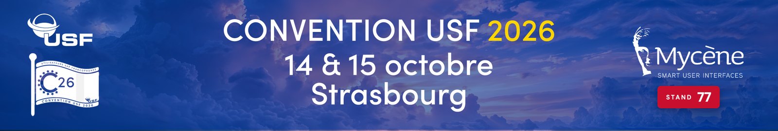 Convention USF 2026, 14 et 15 octobre à Strasbourg, Mycène stand 77